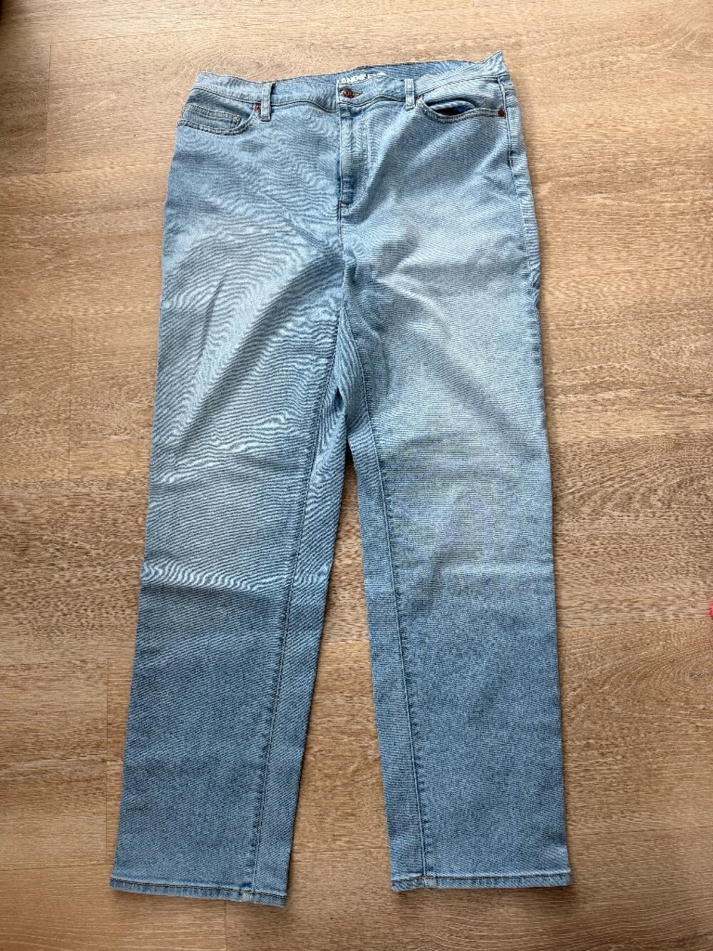 Lands' End, Light Wash Jeans, Regular Straight Fit, Women's US 16